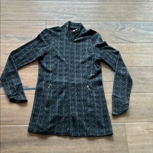 Ibex Women's Black Patterned Merino Wool Jacket/Tunic